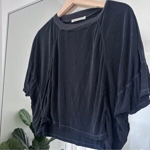 Black Short Sleeve Women's Crop Top